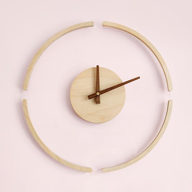 Nordic Simple Floating Wooden Wall Clock25 cm  