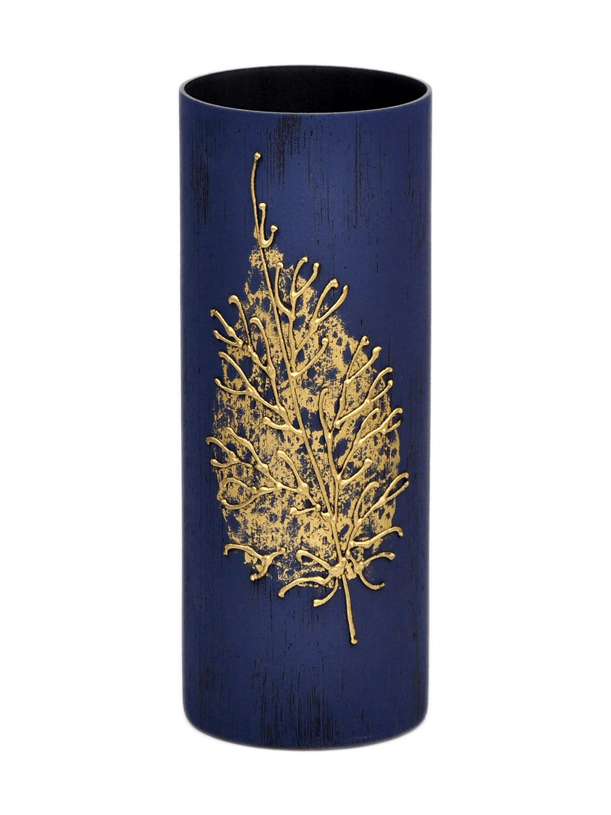 Handpainted Glass Vase for Flowers | Table vase 12 inch | Dark blue vase | Art Decorated Glass Cylinder Vase | Interior Design | Home Decor | 7017/300/sh161.1  
