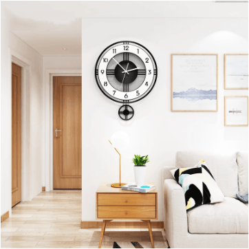 Living Room Creative Wall Clock Atmosphere Silent Household Acrylic Products Wall Watch Bedroom Decoration Wall Stickers Art Wall Clock30x36cm Black 