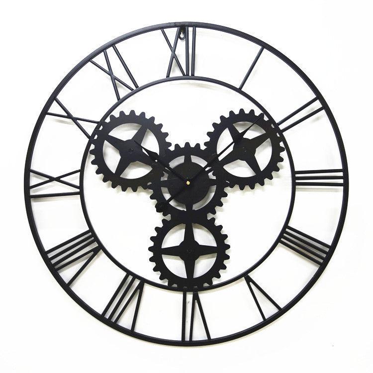 Large Size Antique And Old Metal Wall Clock American Style Wall ClockBlack 40cm 