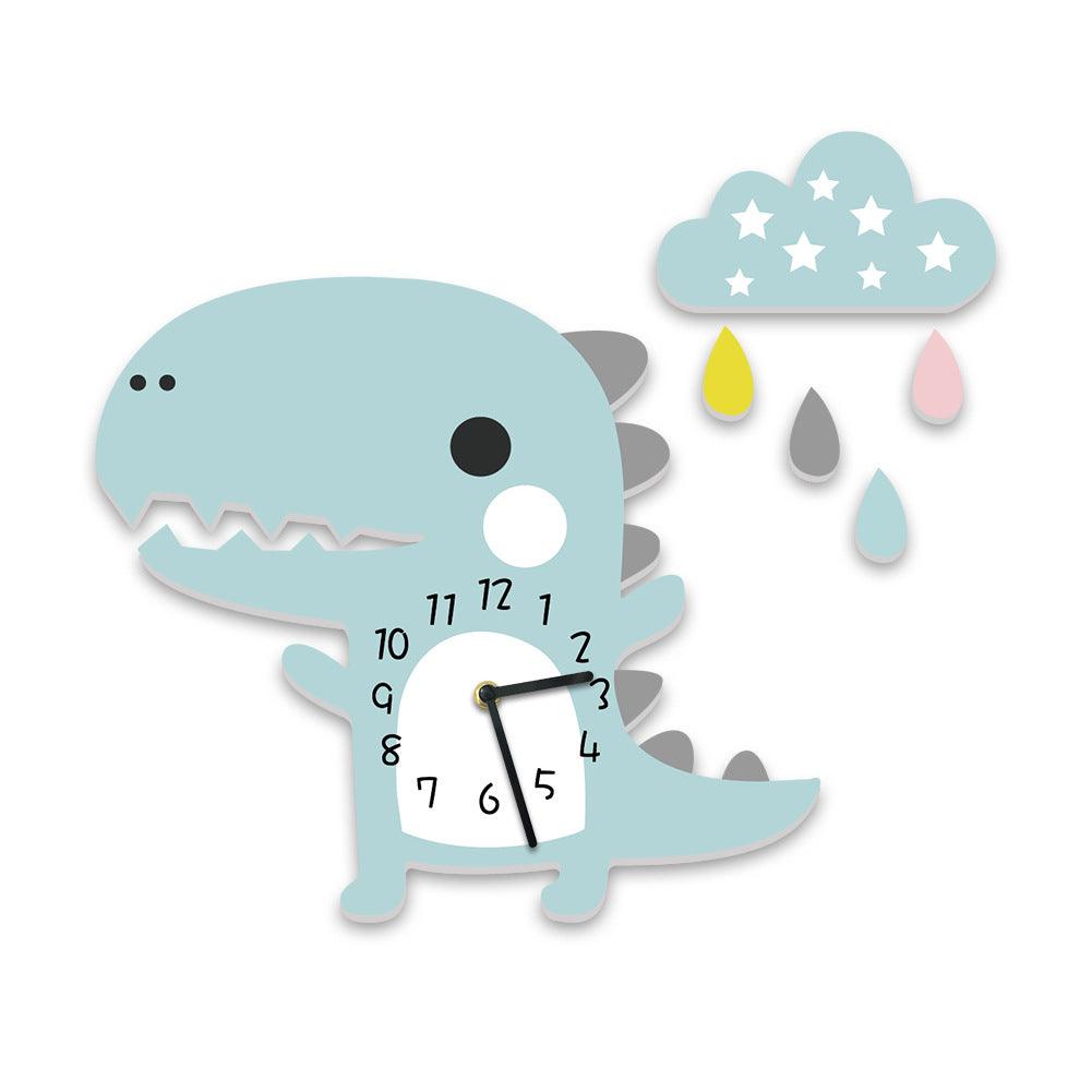 Cartoon dinosaur wall clockBlue  