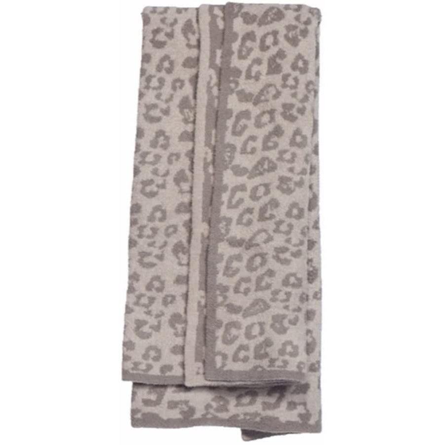 Knitted Leopard Blanket Plus Velvet Knitted Jacquard Barefoot Dream Blanket  