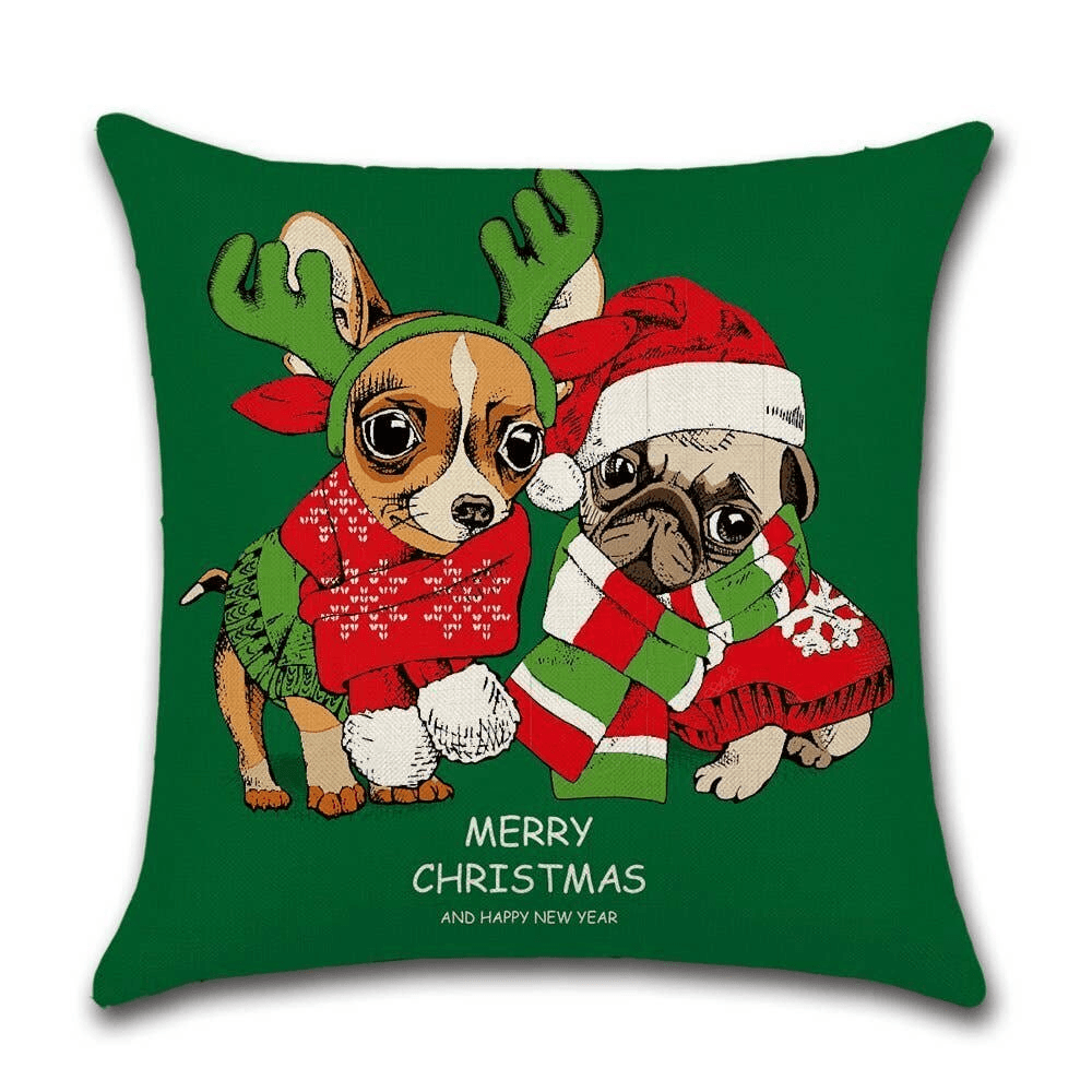 Cushion Cover Christmas - Little Dogs  