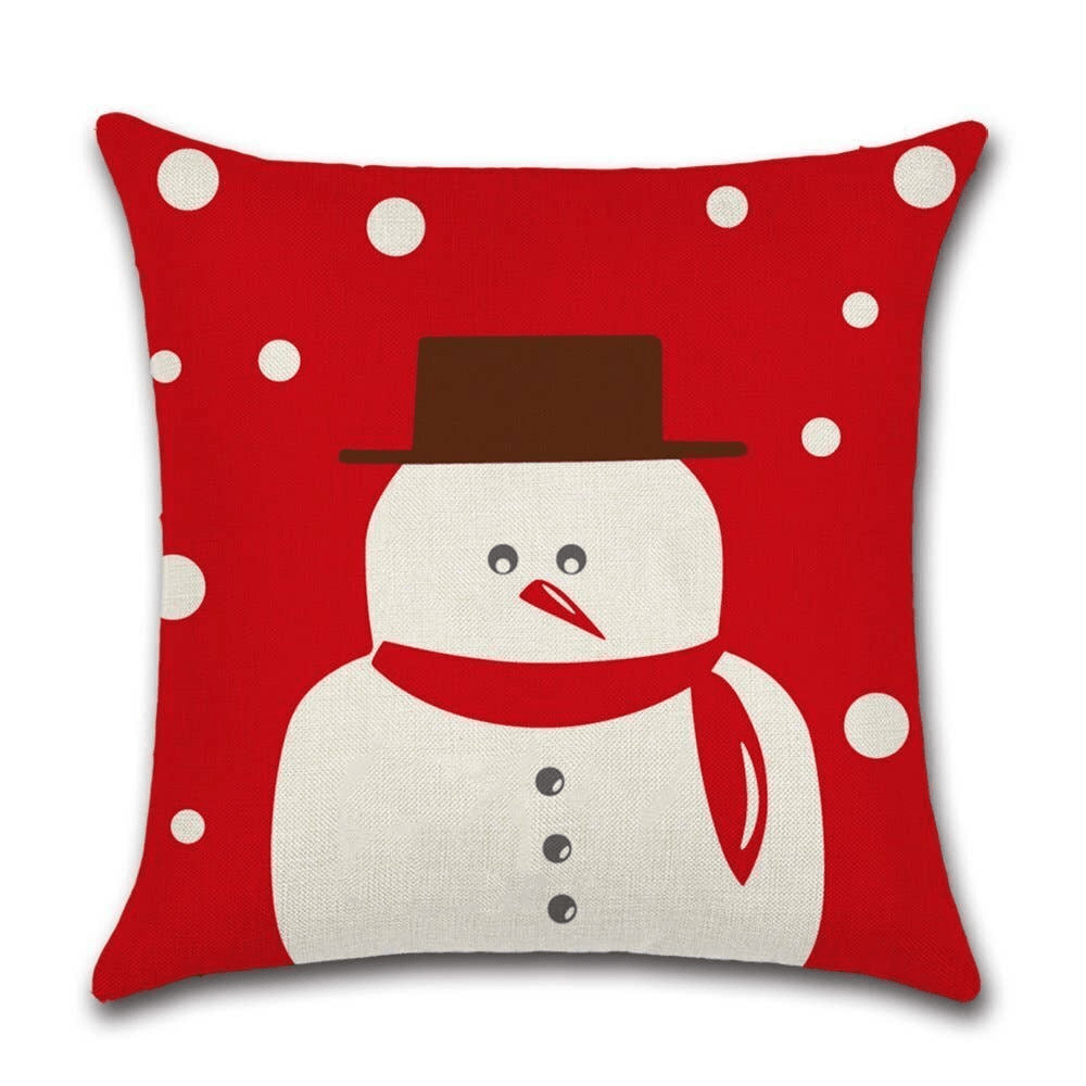 Cushion Cover Christmas - Snowman Red  