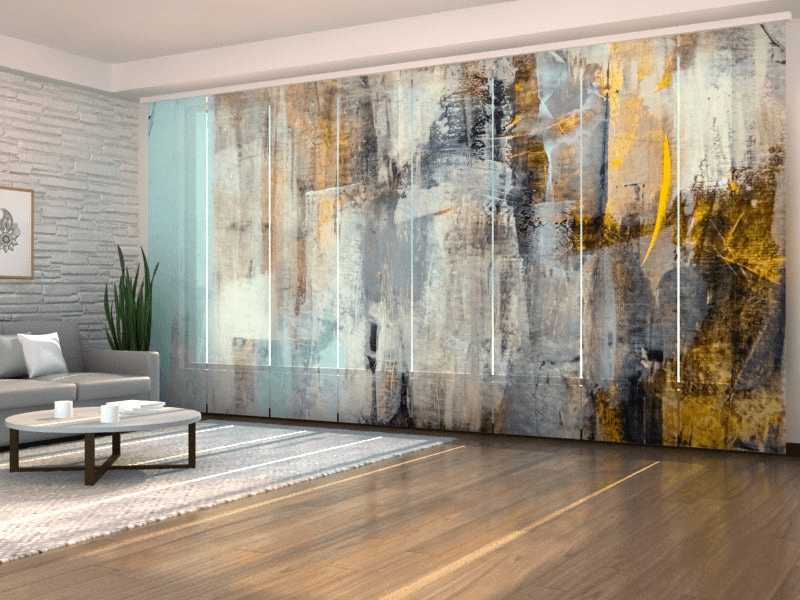 Set of 8 Panel Curtains Light Painted TextureBlackout 50 180