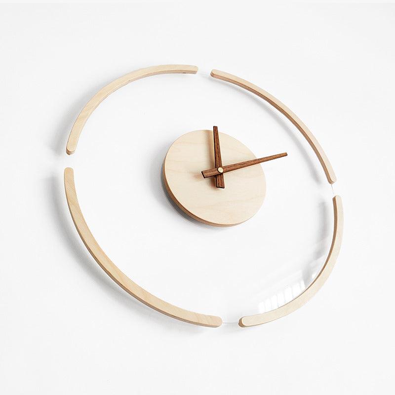 Nordic Simple Floating Wooden Wall Clock  