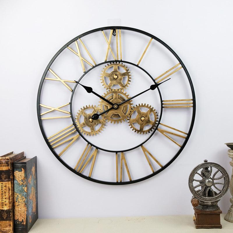 American Antique Iron Gear Wall Clock  