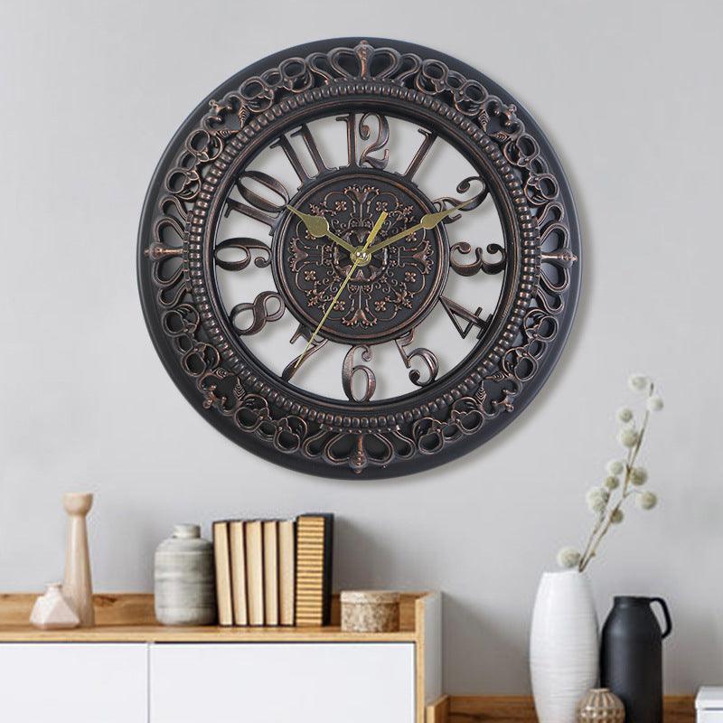 Antique Round Wall Clock ClockAntique black 30 cm 