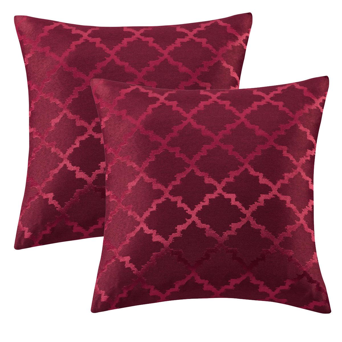 Bedroom Sofa Home Decoration Elegant PillowcaseWine Red 50X50CM 