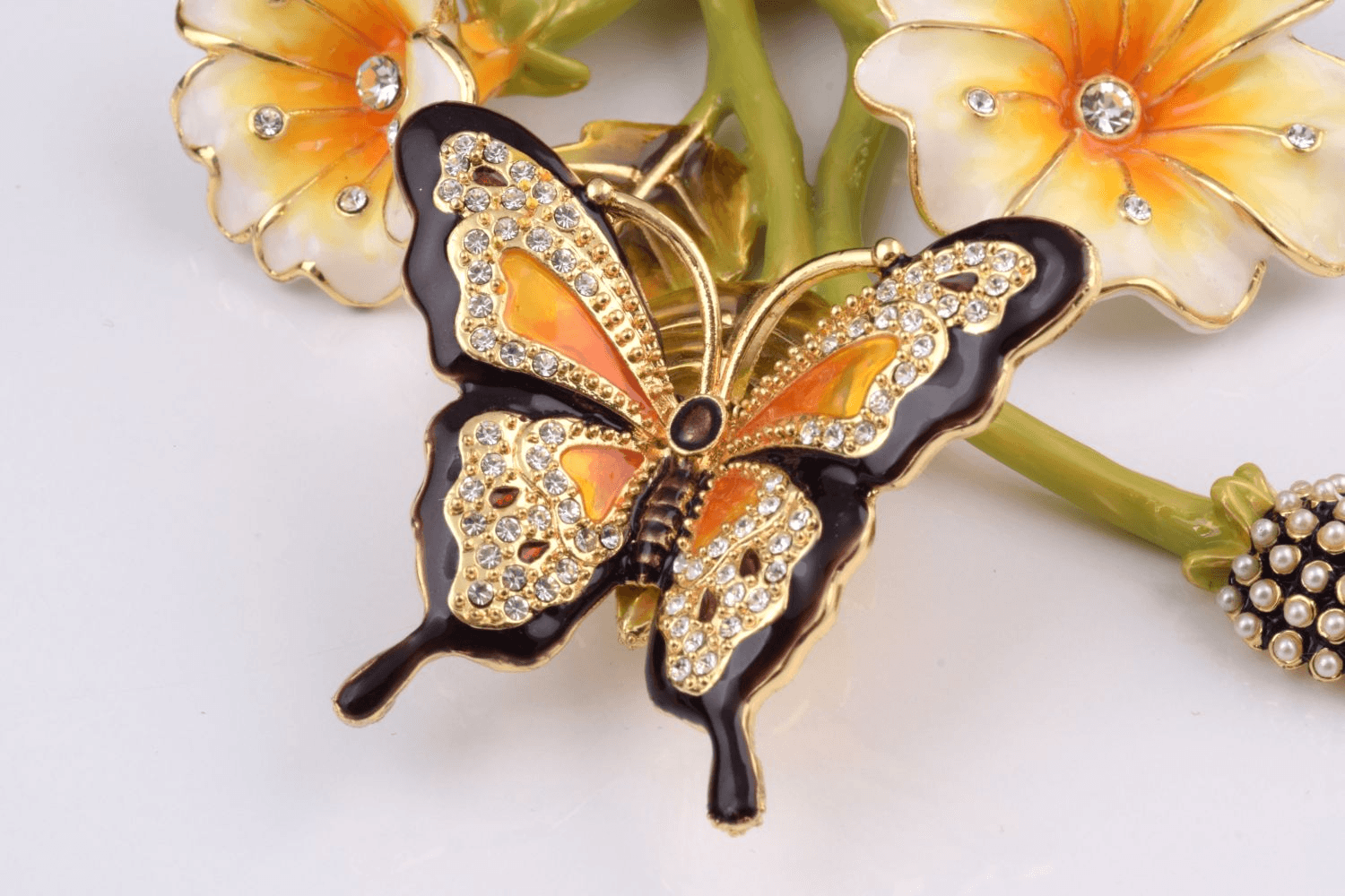 Black & Orange Butterfly on Flowers  