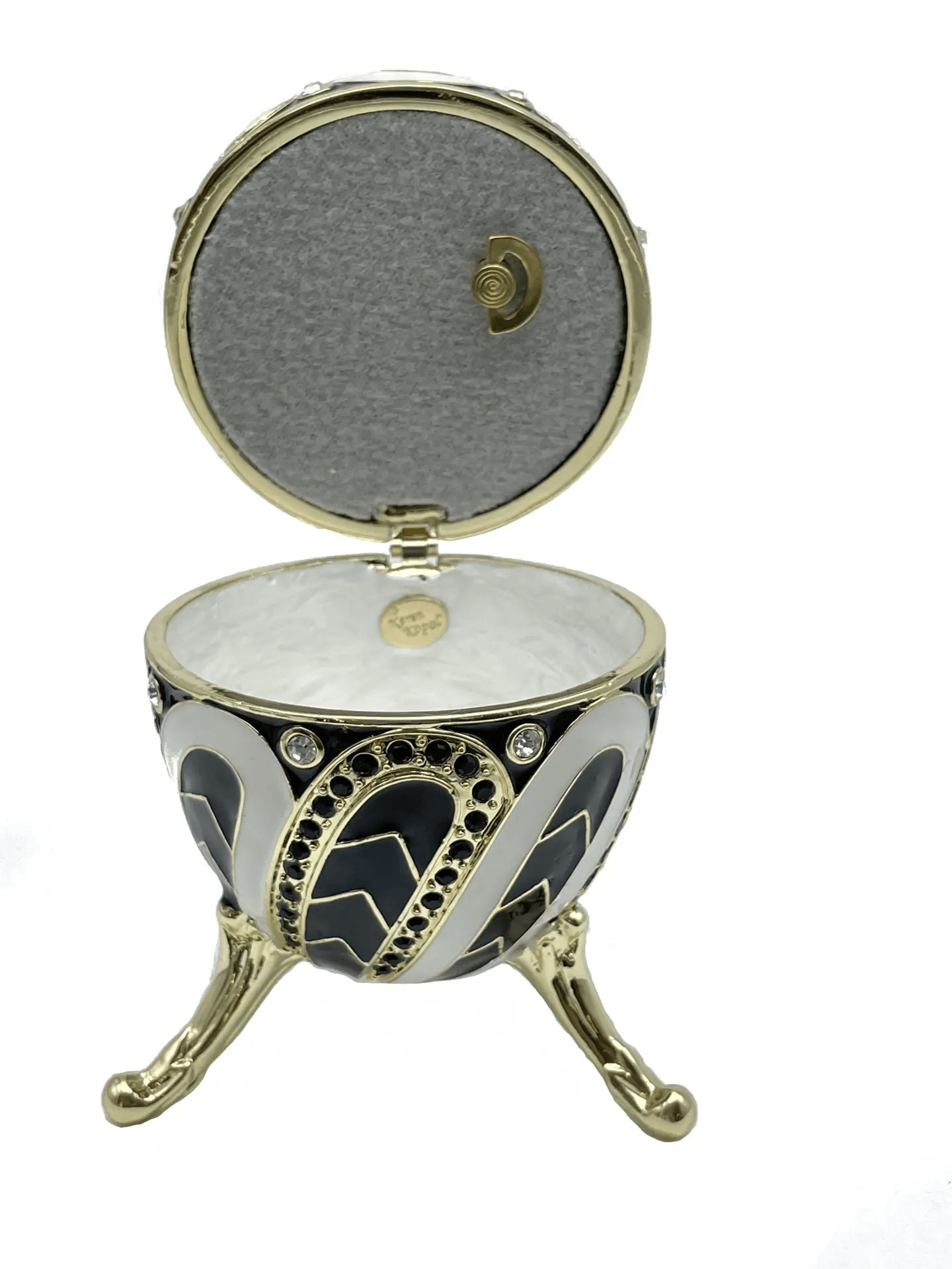 Black and White Music box Fur Elise by Beethoven Faberge Egg  