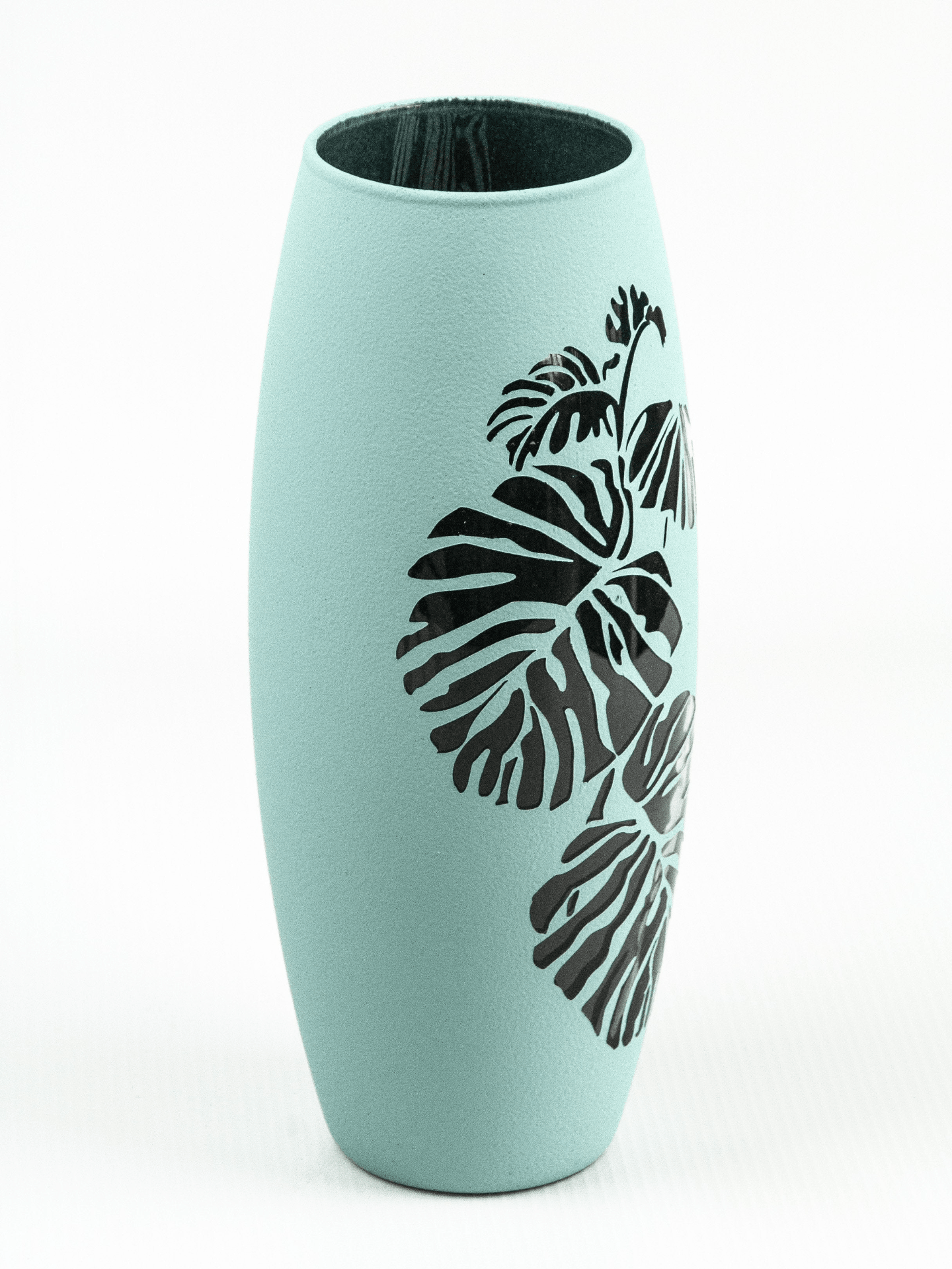 Blue Tropical Painted Art Glass Oval Vase for Flowers | Interior Design | Home Decor | Table vase | 7736/250/sh160.2  