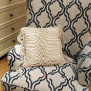 Bohemian Hand-woven Macrame Cotton Cushion CoverC 45x45cm 