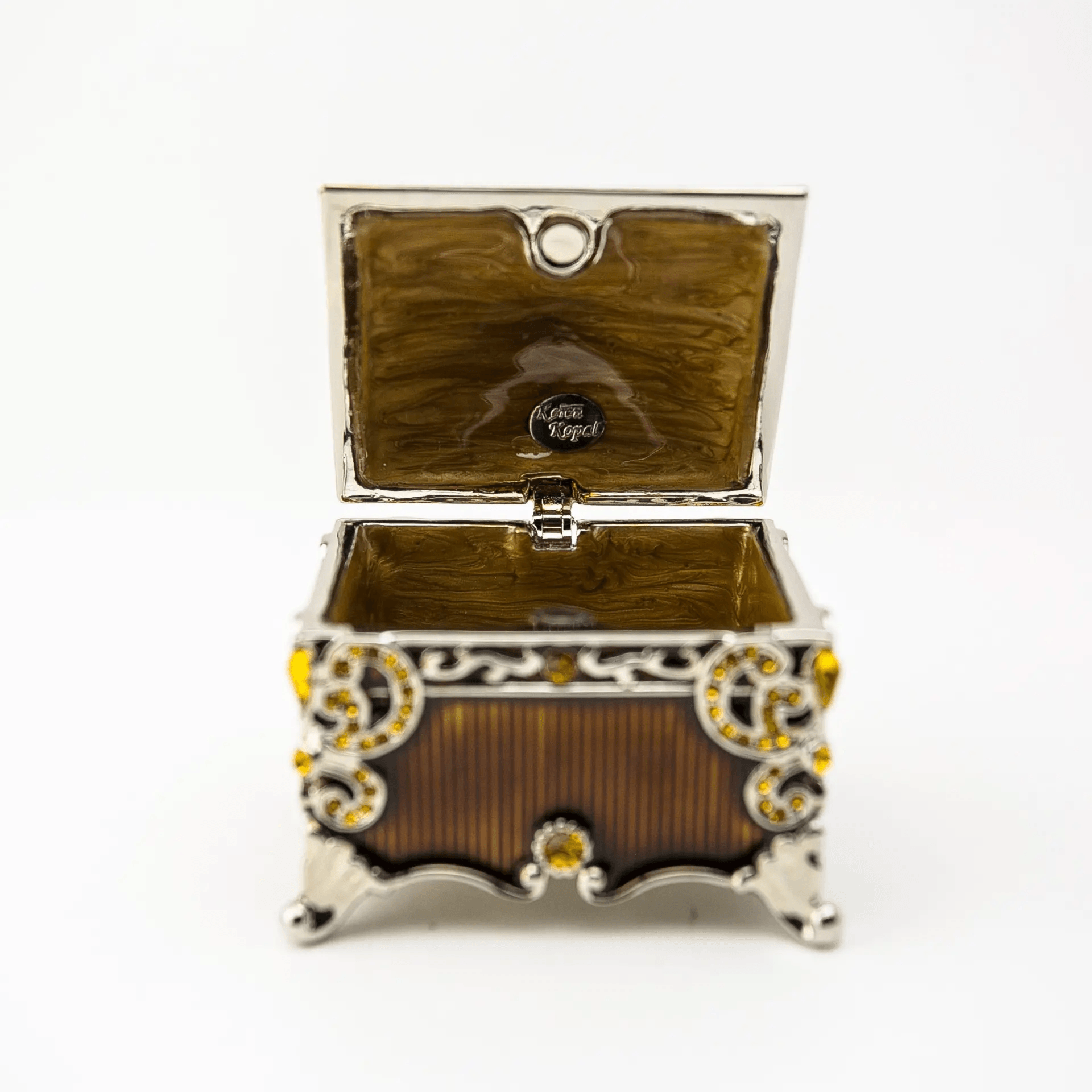 Brown Decorated Trinket Box  