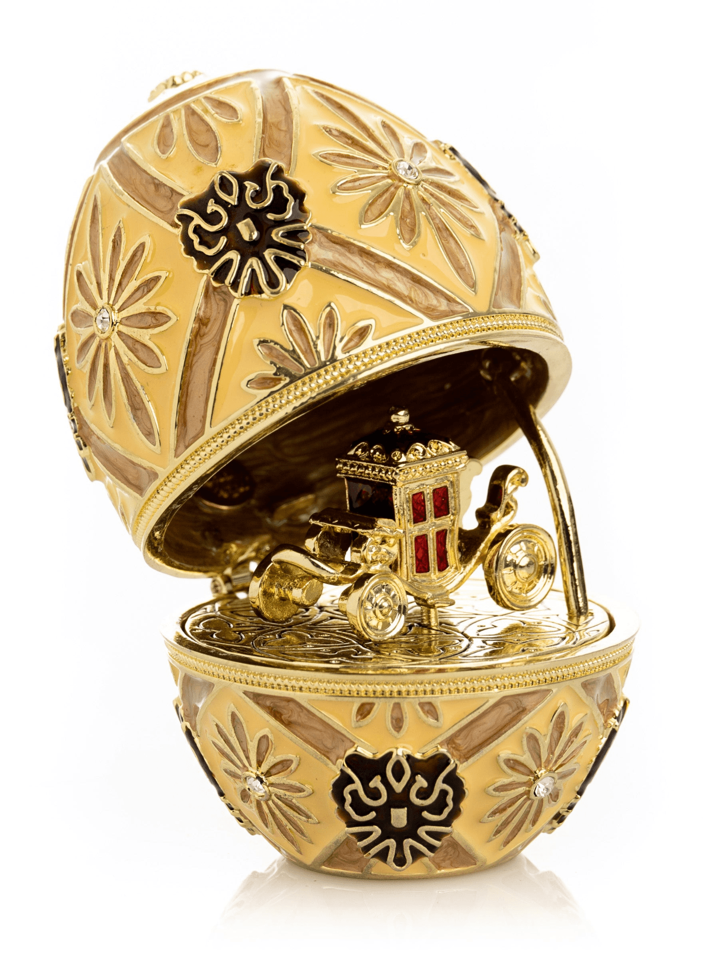 Brown Faberge Royal egg with Carriage  