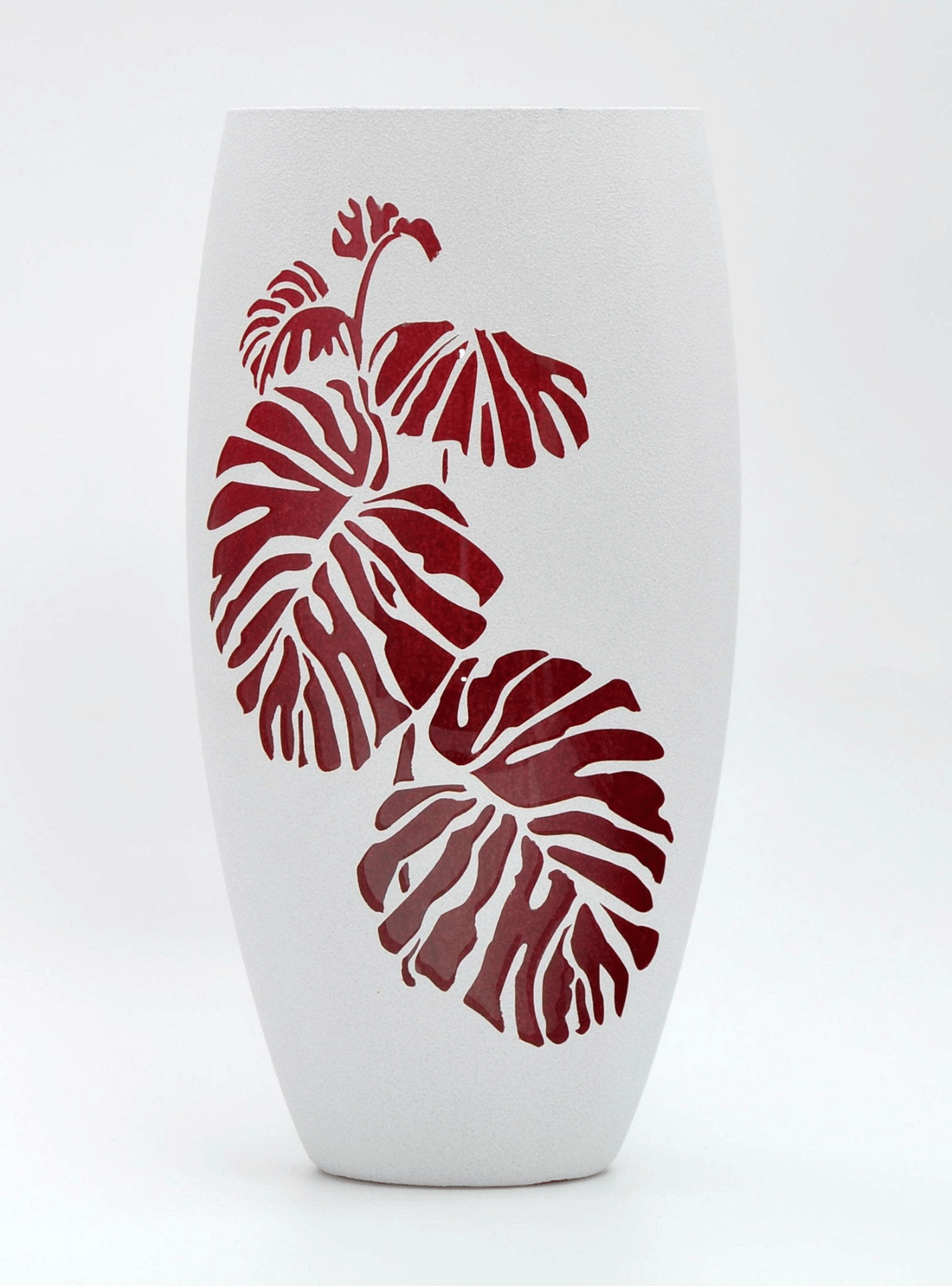 Burgundy Interior | Art decorated vase | Handmade Glass Oval Vase | Home Design | Room Decor | Table vase 12 inch | 7518/300/sh160.1  