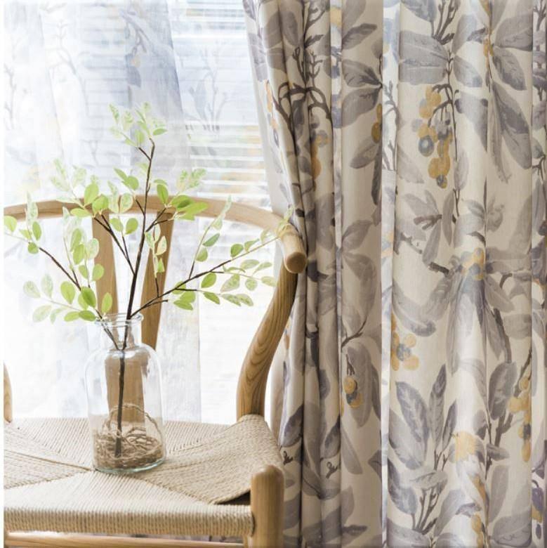 Carissa printed floral pattern custom made curtain100 cm x 250 cm Pencil Pleat 
