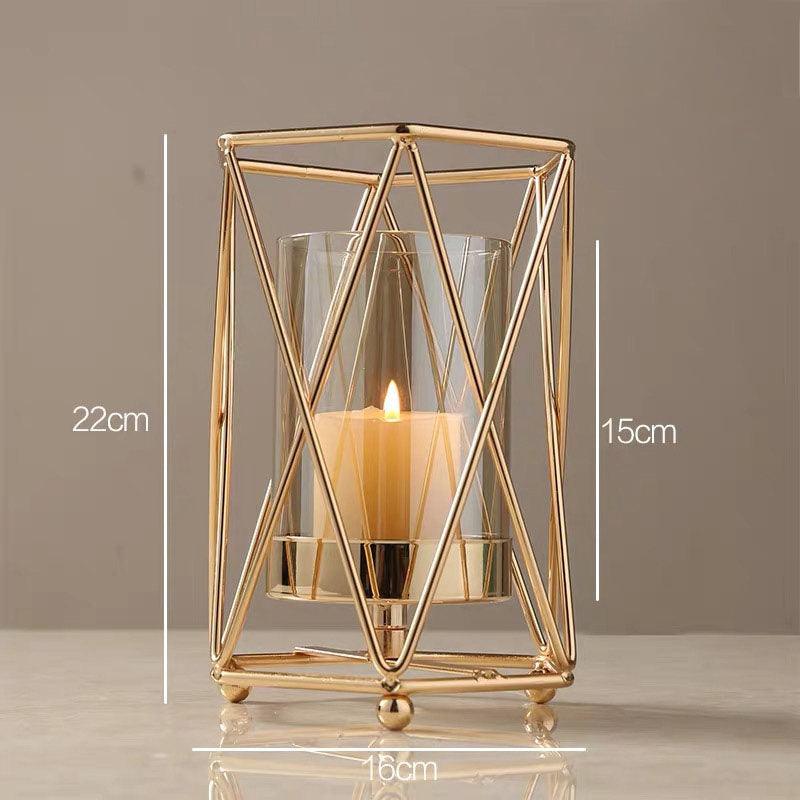 Cavalli Nordic Romantic Light Luxury Candle Holder Decoration Glass AromatherapyB geometry large 