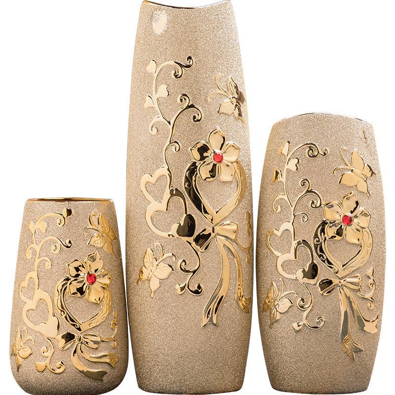 Ceramic Luxury Gold Elegant Home Decoration Vase  