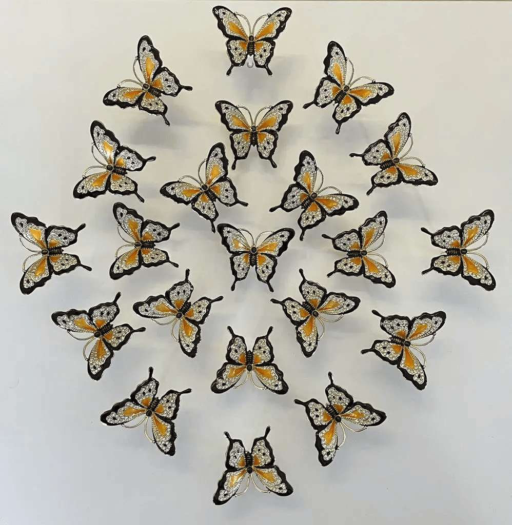 Circle of Butterflies Wall Art White background  
