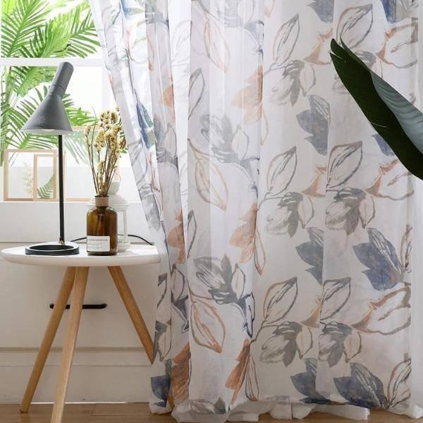 Colt printed leaves pattern sheer custom made curtain  