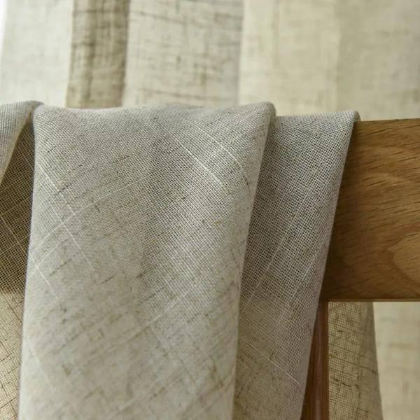 Conis faux linen natural color custom made curtain  