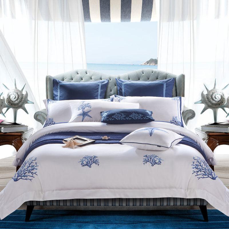 Contemporary Comfort: Four-Piece Modern Nordic Style Cotton Bedding SetWhite 1.5M 