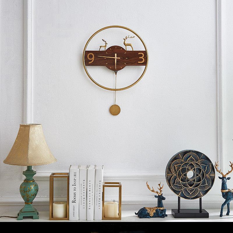 Creative Brass Wall Clock For Bedroom or Living RoomBrown  