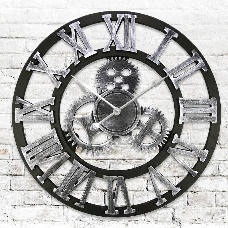 Creative Decoration Metal Round Wall ClockSilver 40 cm 