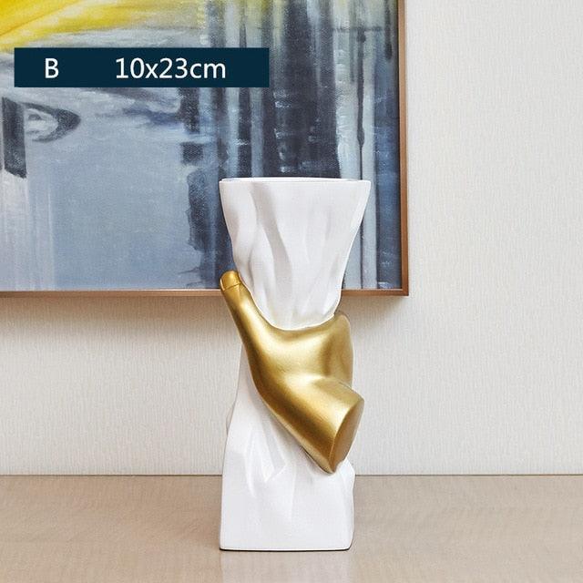 Creative Decorative White and Gold Modern VaseB  