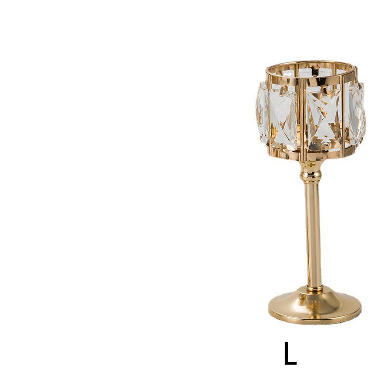 Crystal Candle Holder Creative Decoration Restaurant Metal GlassCrystal candle holder A L 