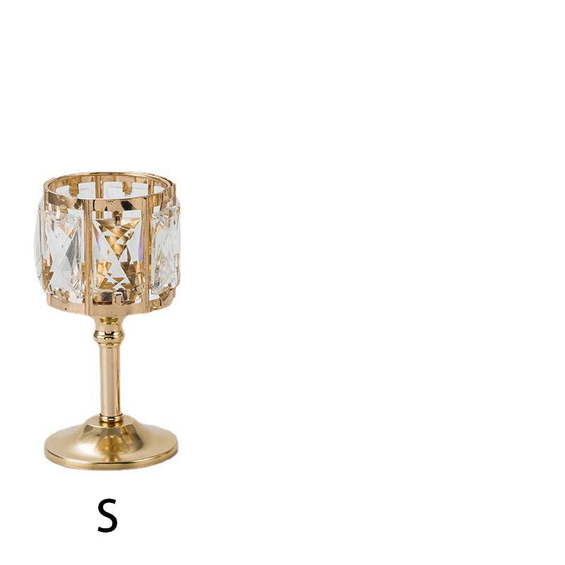 Crystal Candle Holder Creative Decoration Restaurant Metal GlassCrystal candle holder A S 