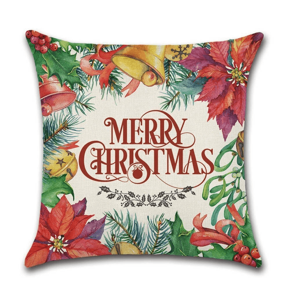 Cushion Cover Christmas - Merry Christmas Flower  