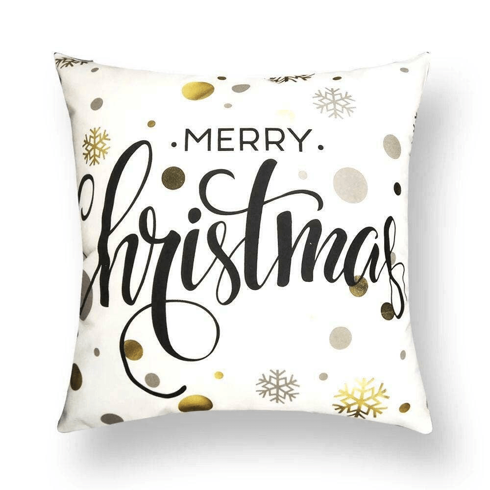 Cushion Cover Christmas - Merry Christmas Gold Black  