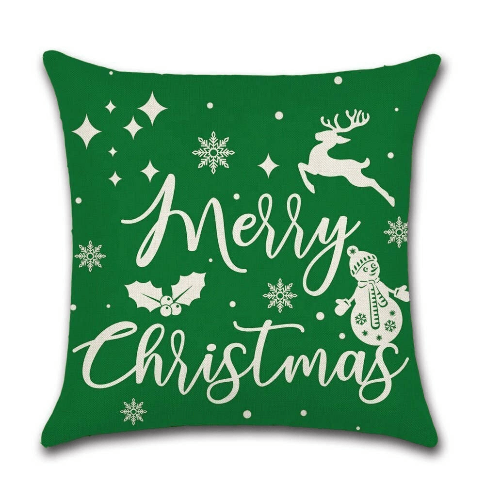 Cushion Cover Christmas - Merry Christmas Green  