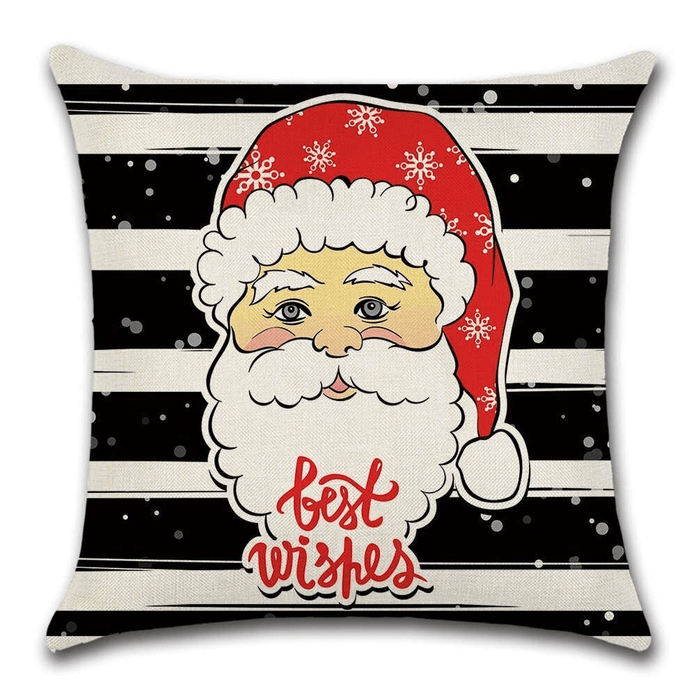 Cushion Cover Christmas - Santa Black/White  
