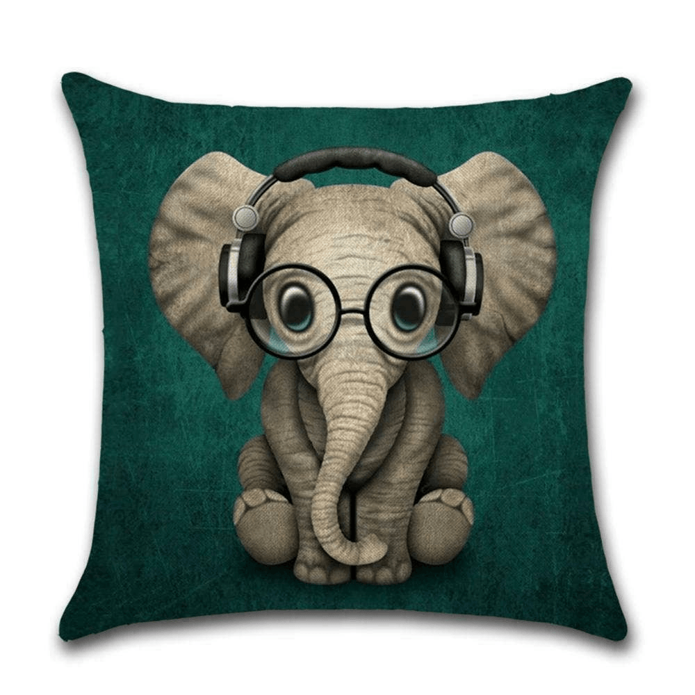 Cushion Cover Elephant - Green  