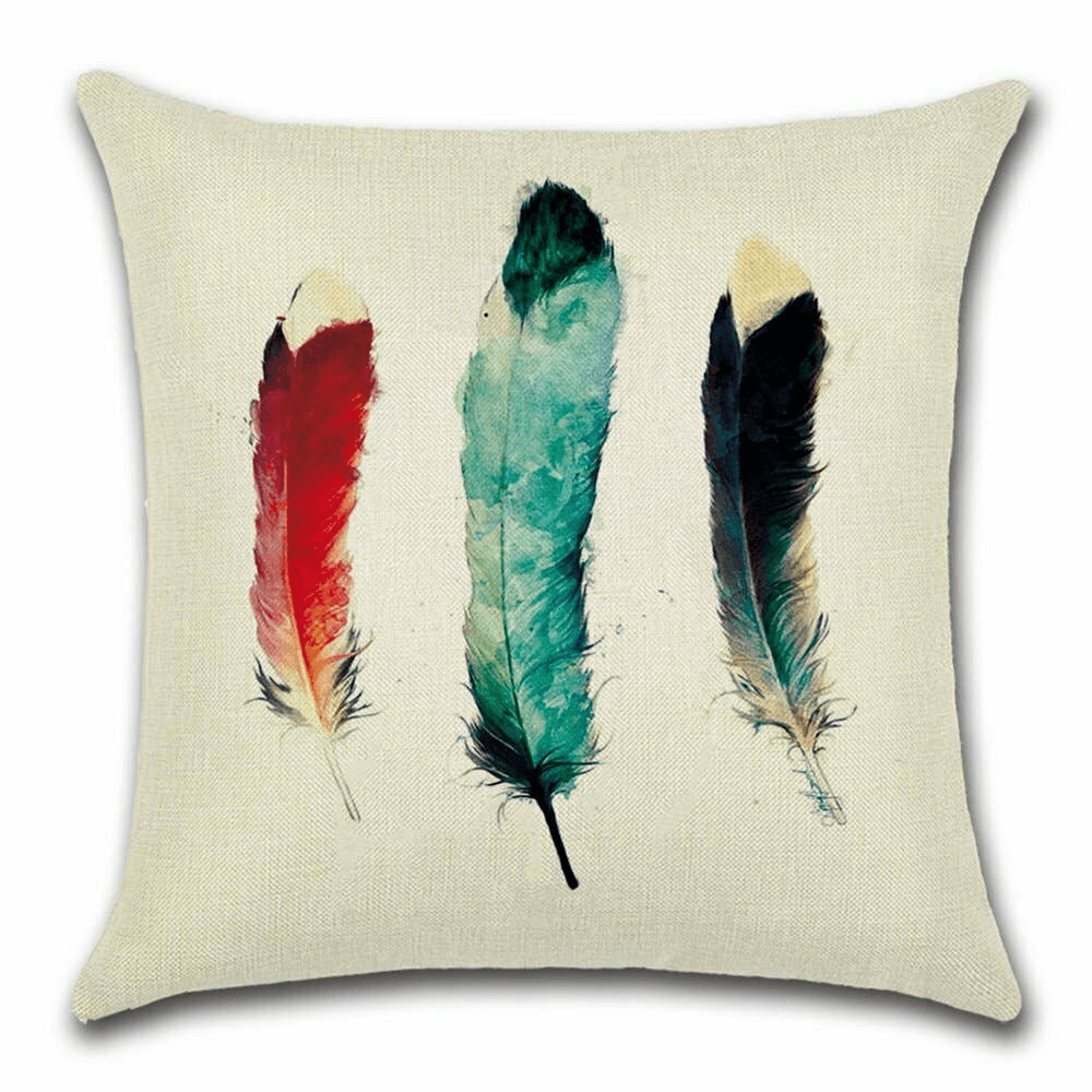 Cushion Cover Feathers - Coloured  