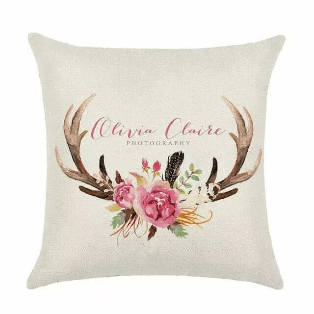 Cushion Cover Flower - Antlers  