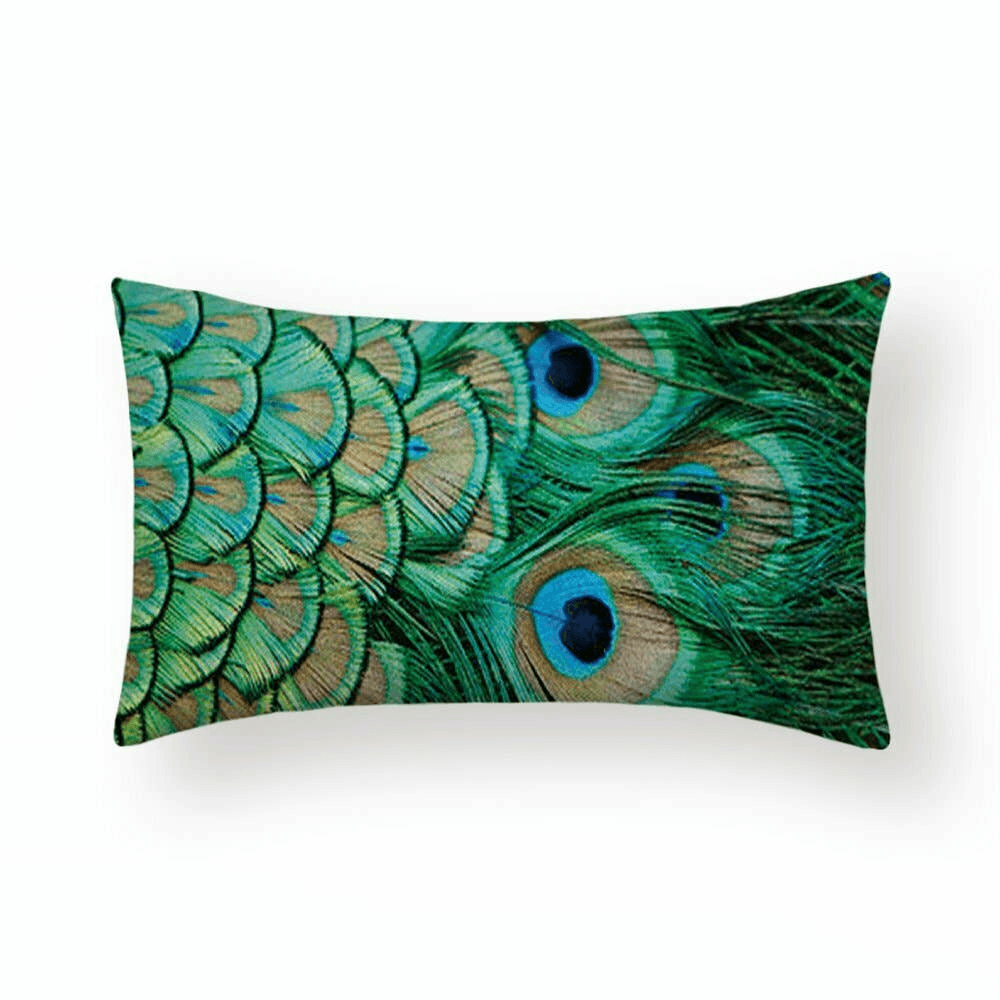 Cushion Cover Peacock - Bright Green Long  
