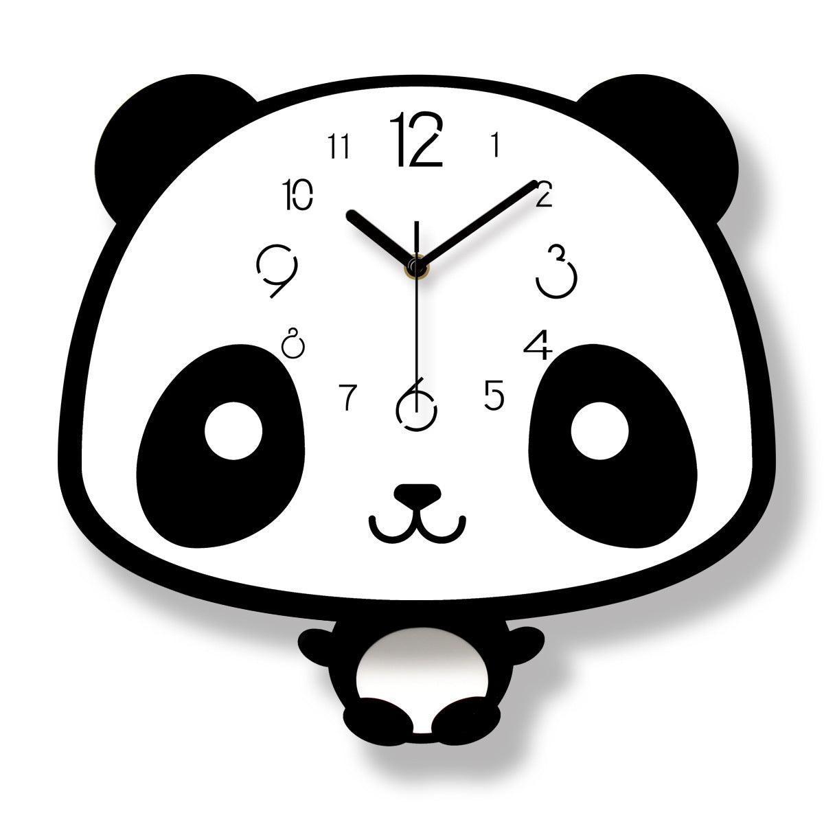 Cute swinging panda wall clockWhite  