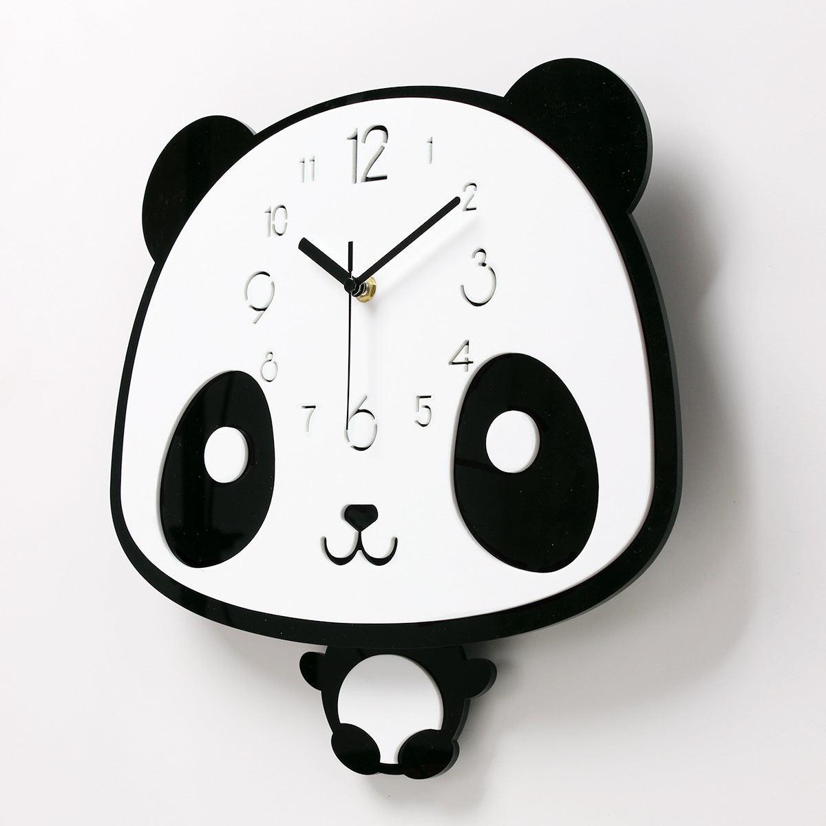 Cute swinging panda wall clock  