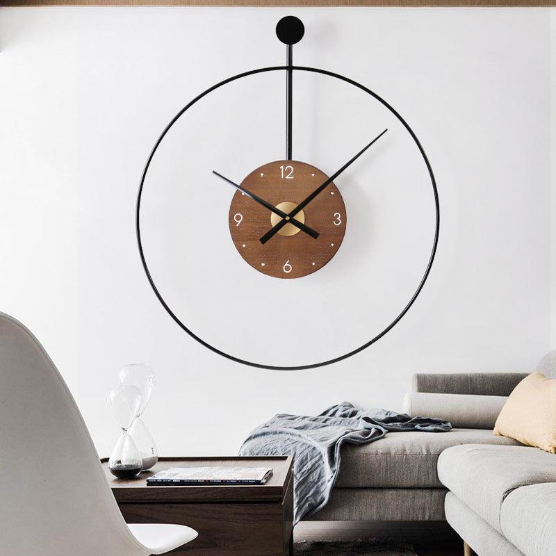 Decorative Clock Creative Metal Wood Wall Clock  
