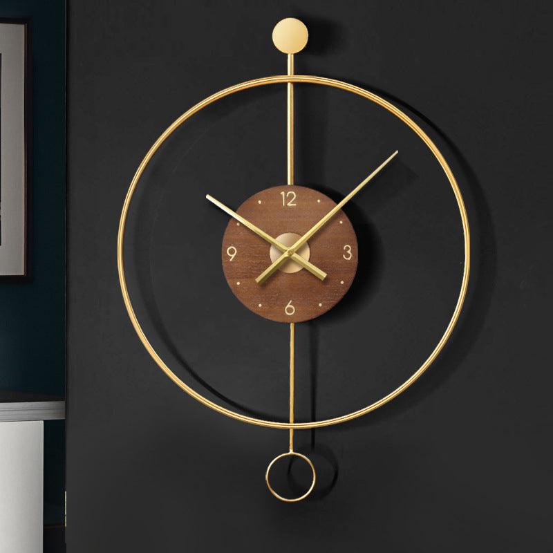 Decorative Clock Creative Metal Wood Wall Clock  