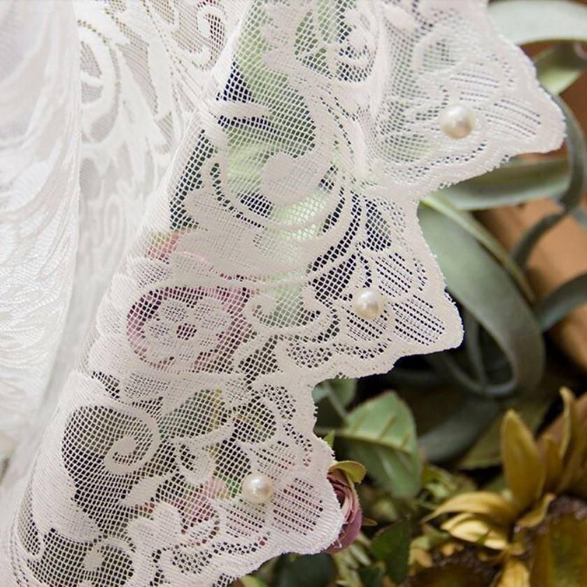 Dilli white lace custom made sheer curtain  