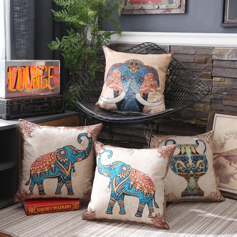 Elephant Pattern Original Elegant Sofa Cushion Cover  