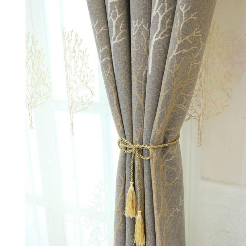 Ella nordic style jacquard blackout custom made curtain  