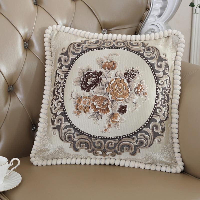 Embroidered Jacquard Classic Style Cushion CoverBeige 50x50CM 