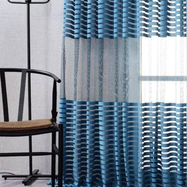 Epos striped pattern sheer custom made curtain  