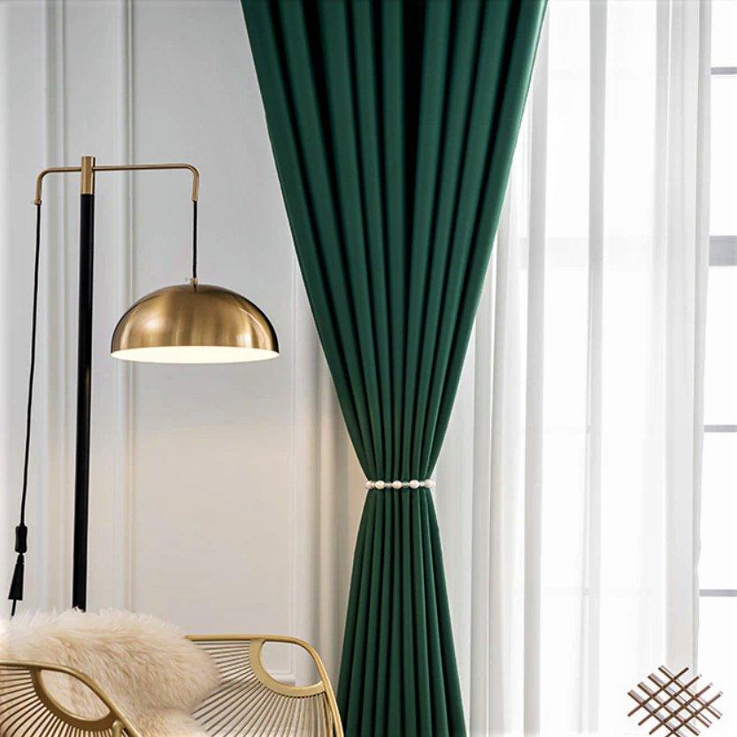 Espera solid dark green custom made curtain  